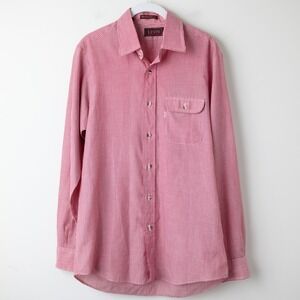 Vintage 70s Levi's Striped Shirt Mens Medium Red Button Up Long Sleeve